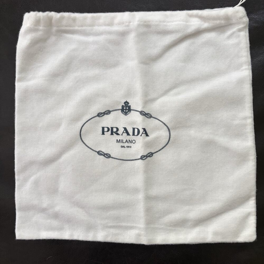 PRADA Milano Italy White Drawstring Closure Soft Dust Bag Approx 11"" x 11" - Picture 3 of 7